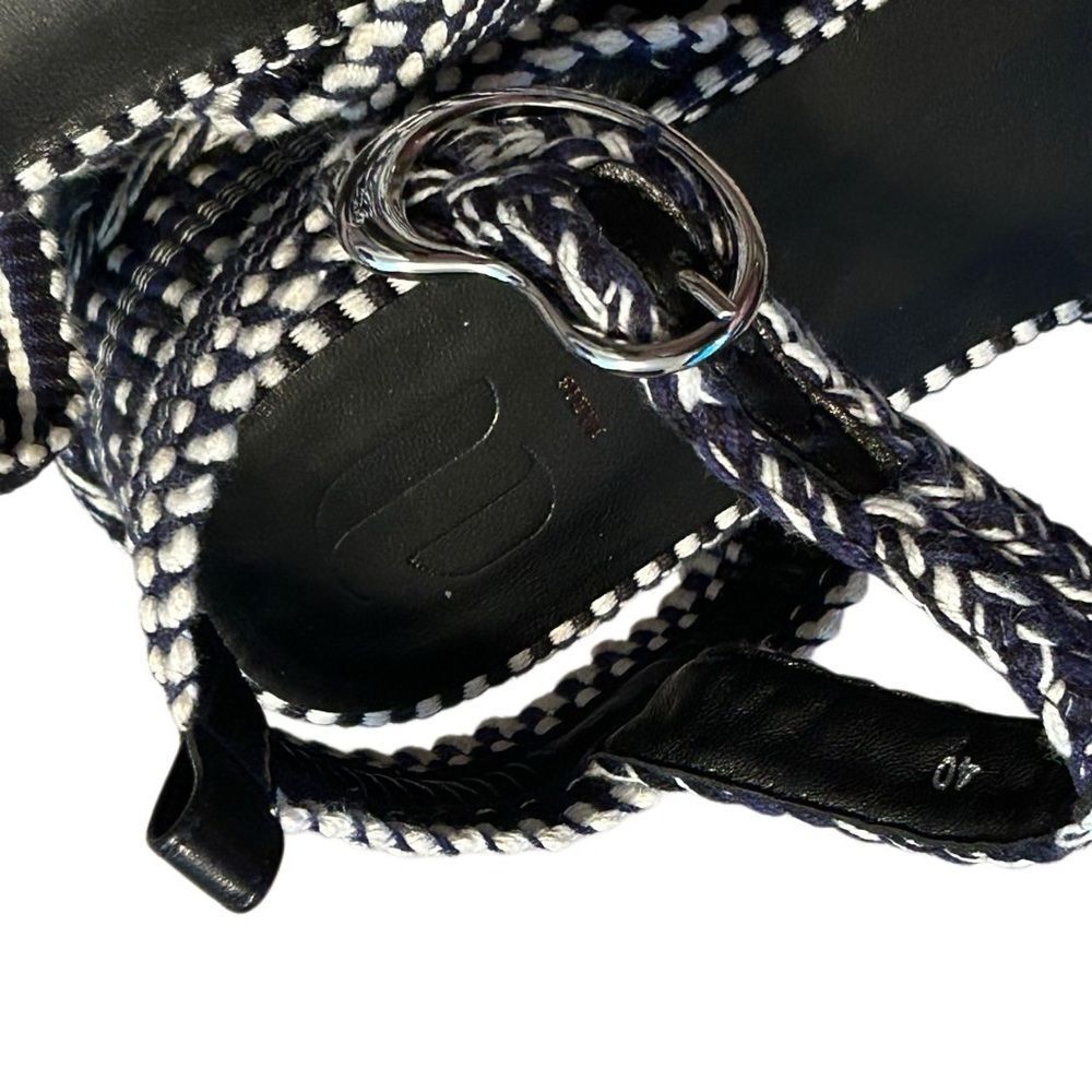 Amambaih Beatriz Platform Sandal Tapestry Noche Black White Blue Meril 40 9 - Picture 14 of 14